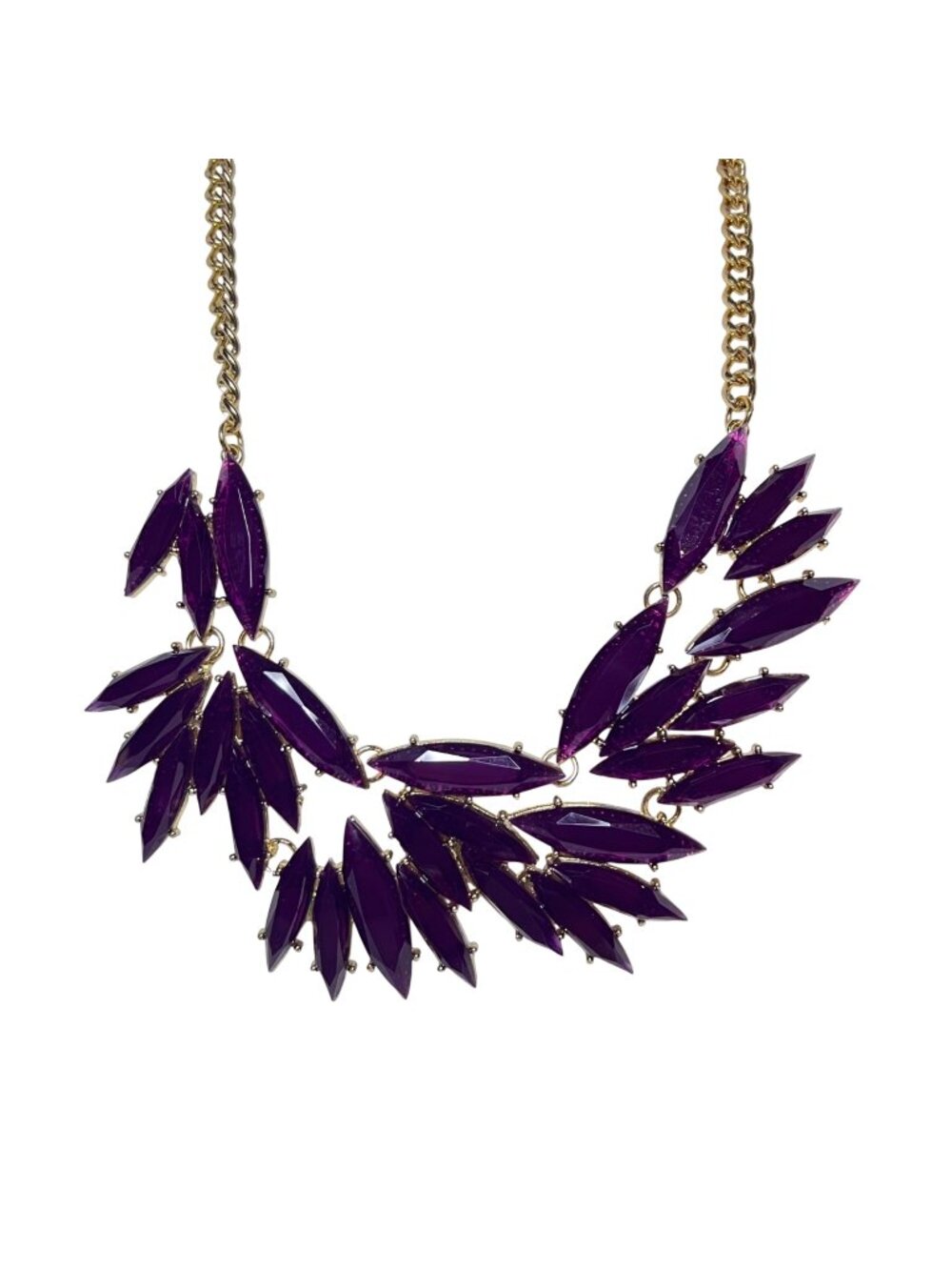Cara New York Gold Tone And Purple Bib Necklace (6355)